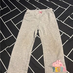 Peppa Pig Gray Sweatpants with Pink Bow